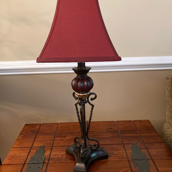 Other - Nice looking lamp with burgundy shade